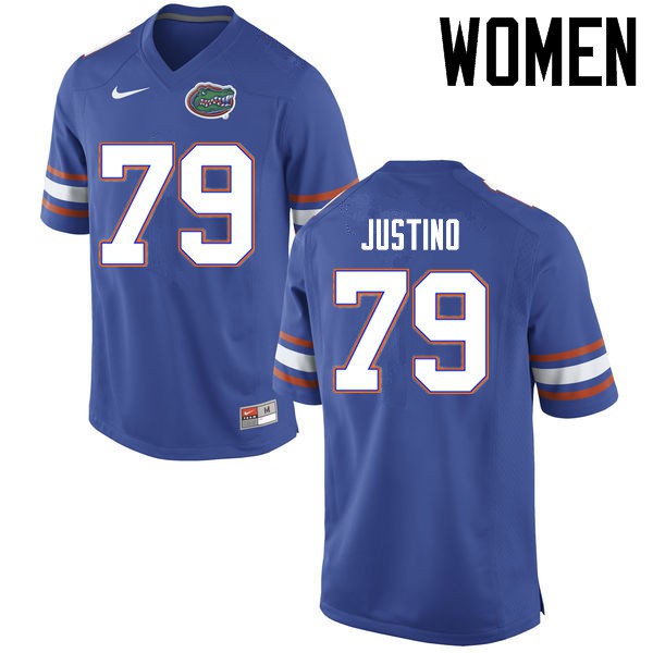 Florida Gators Women #79 Daniel Justino College Football Jerseys Blue